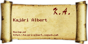 Kajári Albert névjegykártya