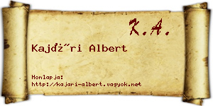 Kajári Albert névjegykártya